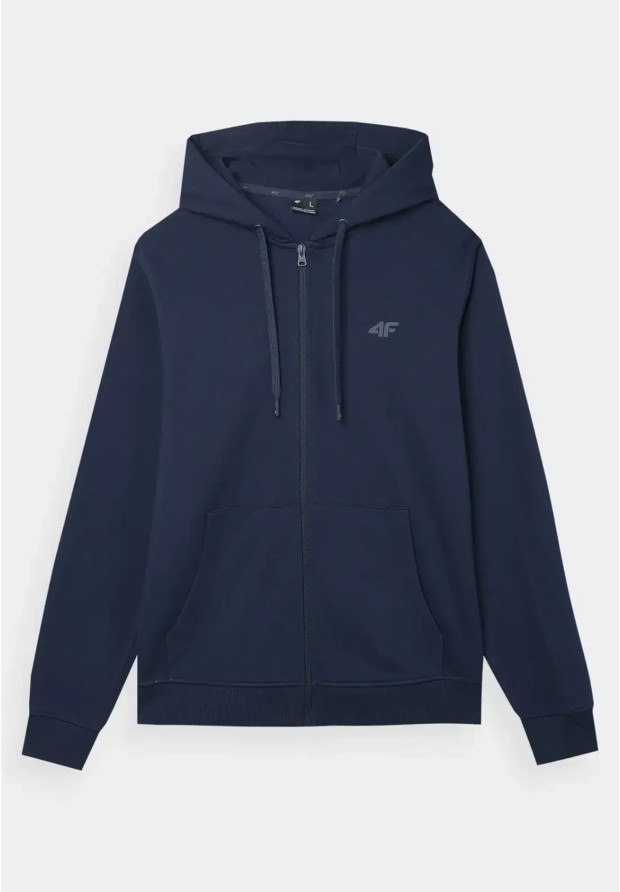 Bluza Męska 4F Z Kapturem Nieocieplana Rozpinana Sportowa Granatowa 4FWSS24TSWSM0951