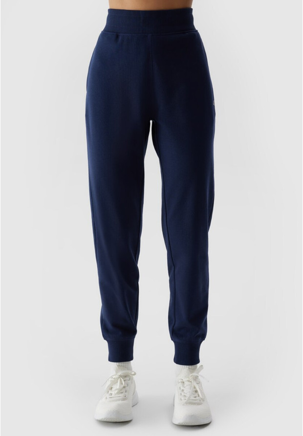 Spodnie Damskie Dresowe 4F Joggery Dresy Sportowe Granatowe 4FWSS24TTROF606