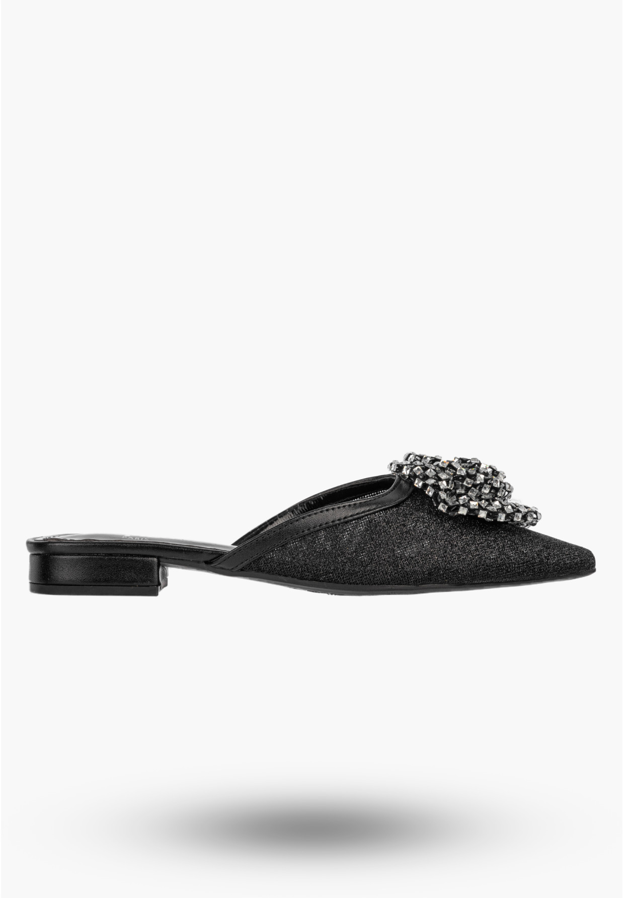 Klapki Damskie Letnie Buty Eleganckie Wieczorowe Płaski Obcas Czarne