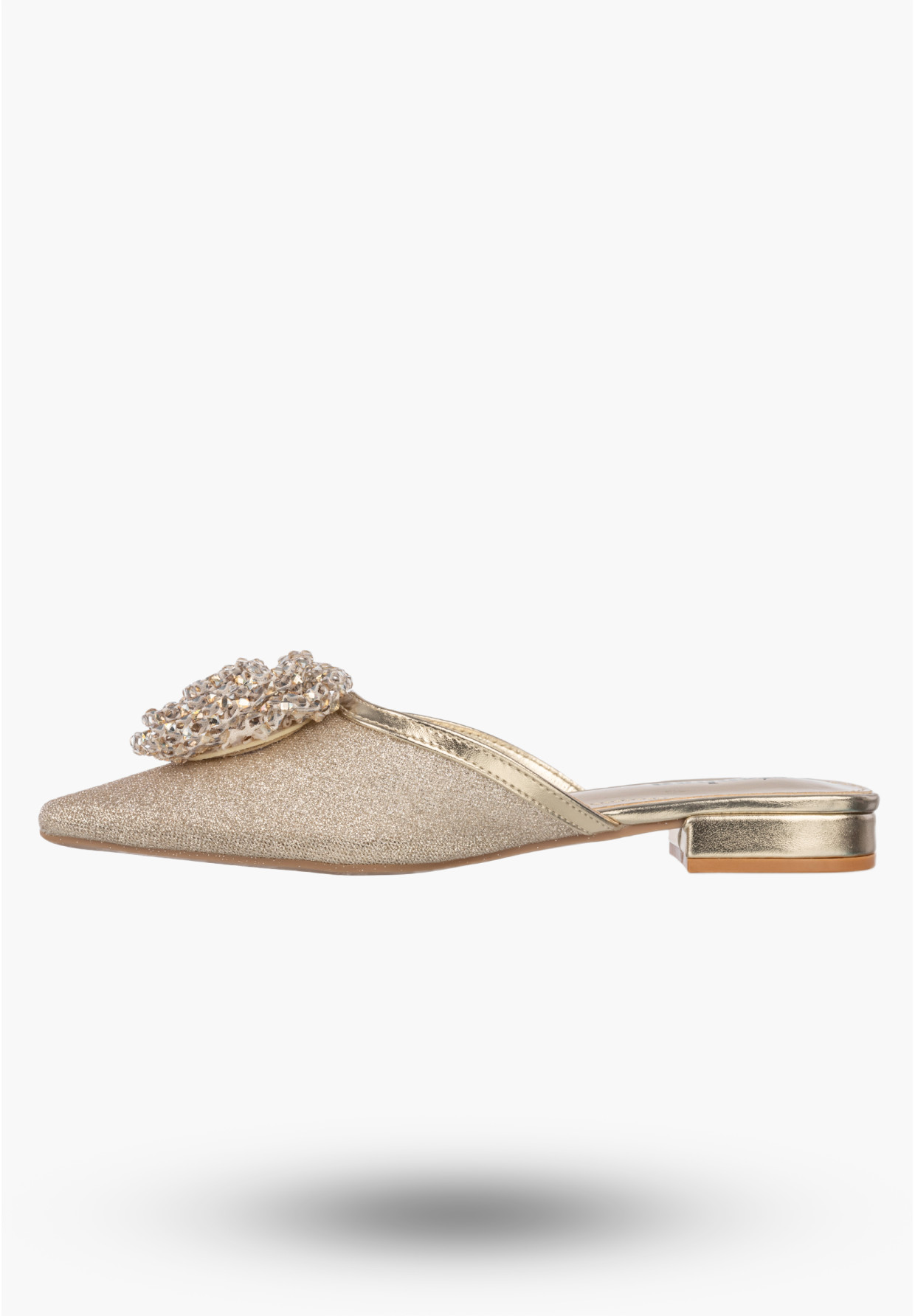 Klapki Damskie Letnie Buty Eleganckie Wieczorowe Płaski Obcas Złote