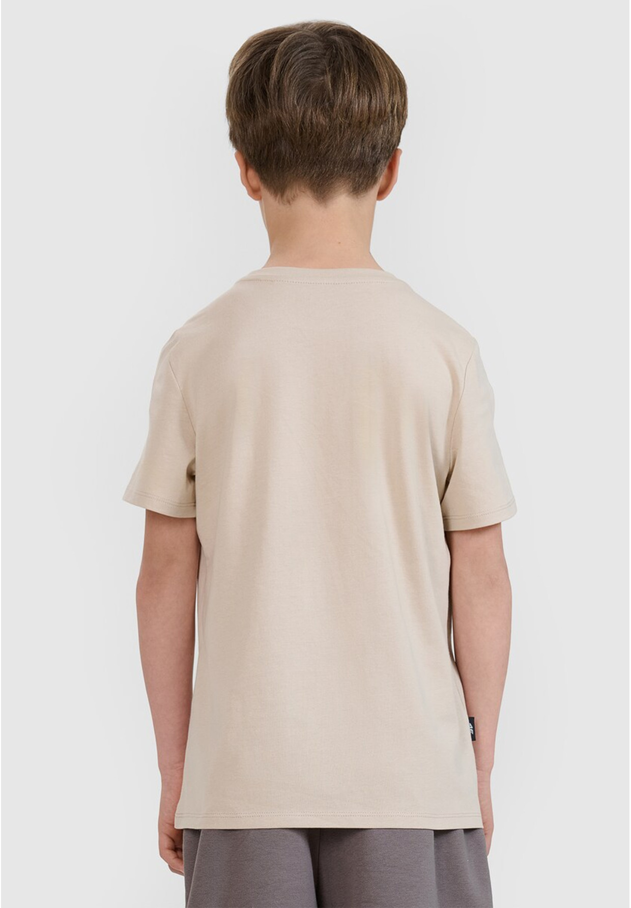 Koszulka Chłopięca 4F T-shirt Z Nadrukiem Regular Beżowy 4FJRSS25TTSHM2643
