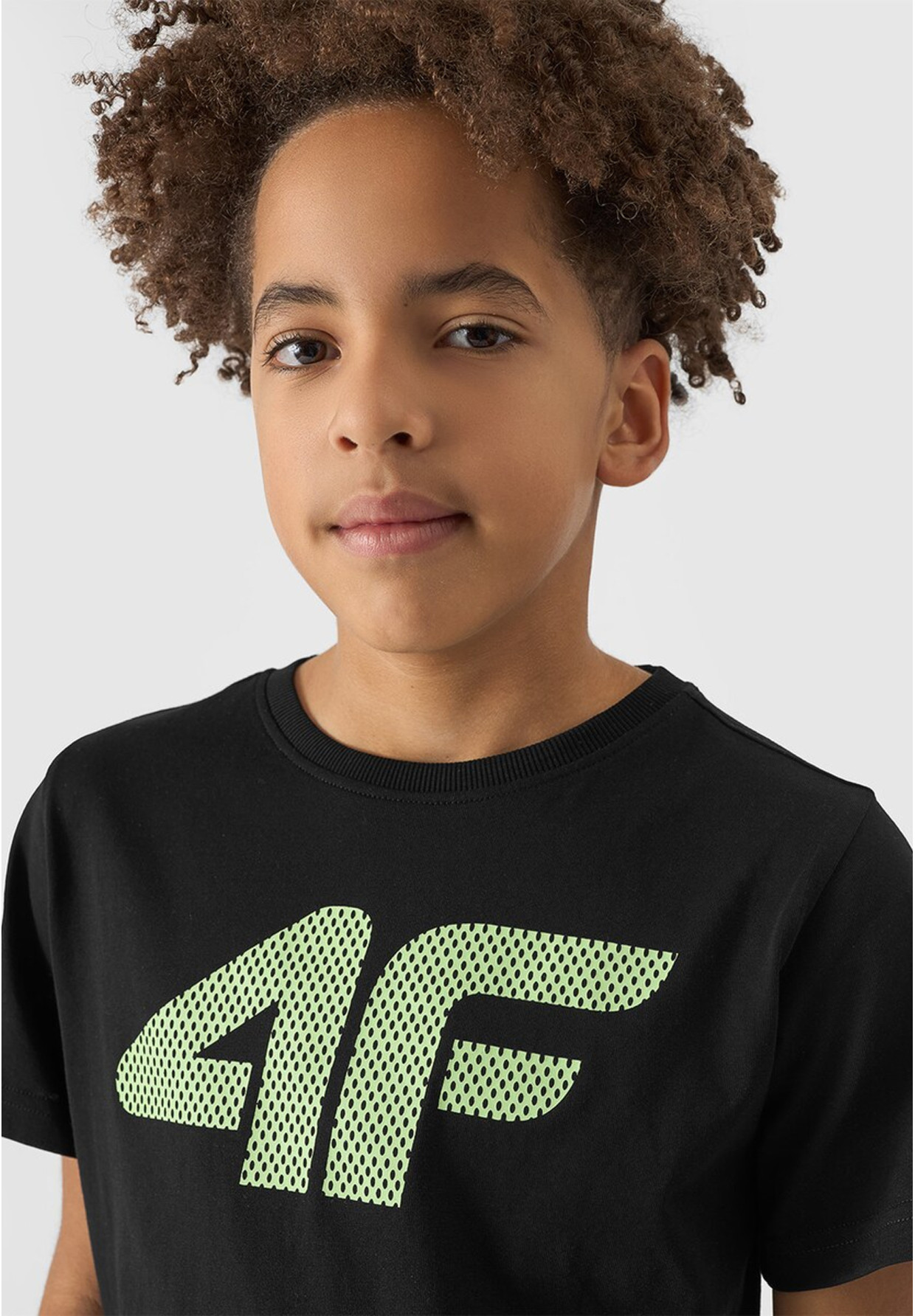 Koszulka Chłopięca 4F T-shirt Z Logo Sportowy Bawełna Czarny 4FJWSS24TTSHM1115