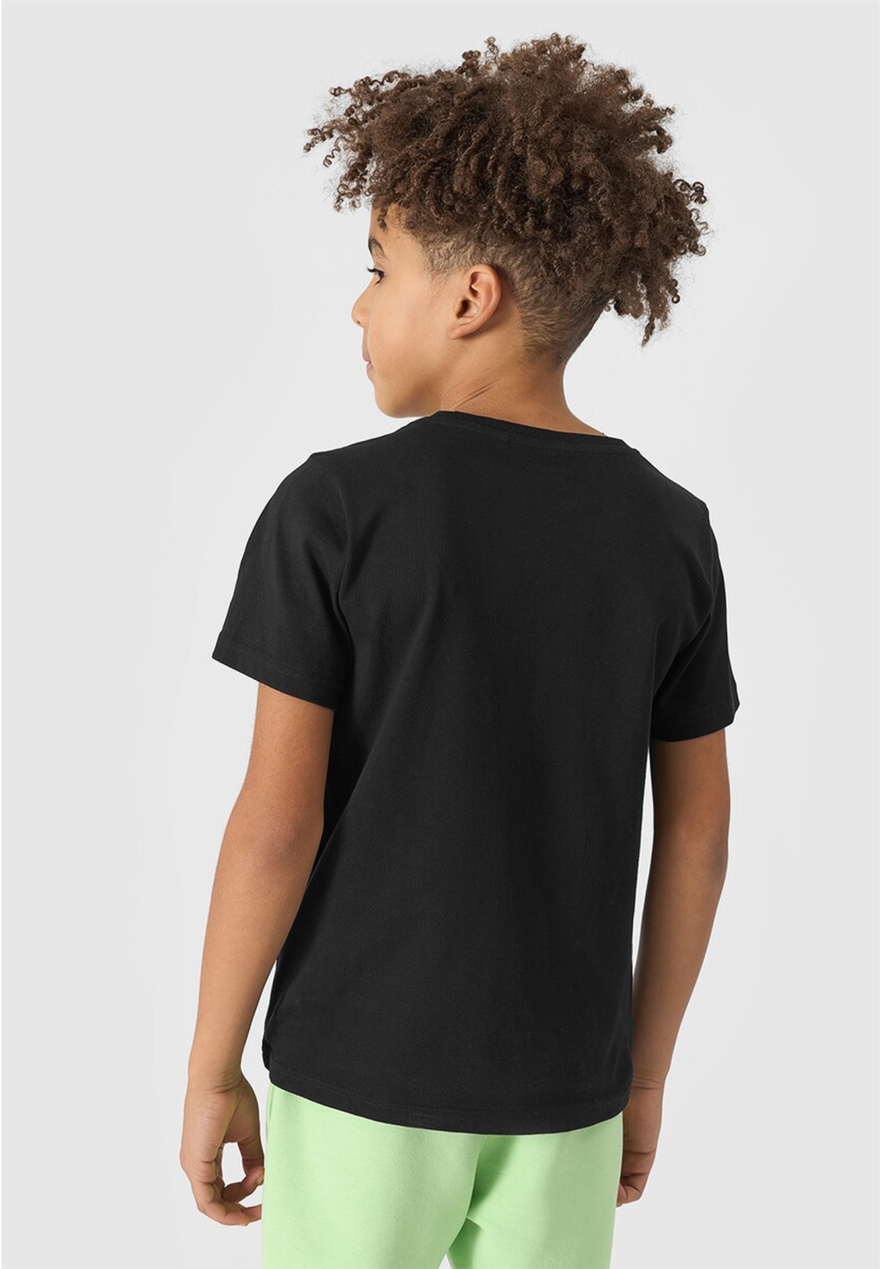 Koszulka Chłopięca 4F T-shirt Z Logo Sportowy Bawełna Czarny 4FJWSS24TTSHM1115