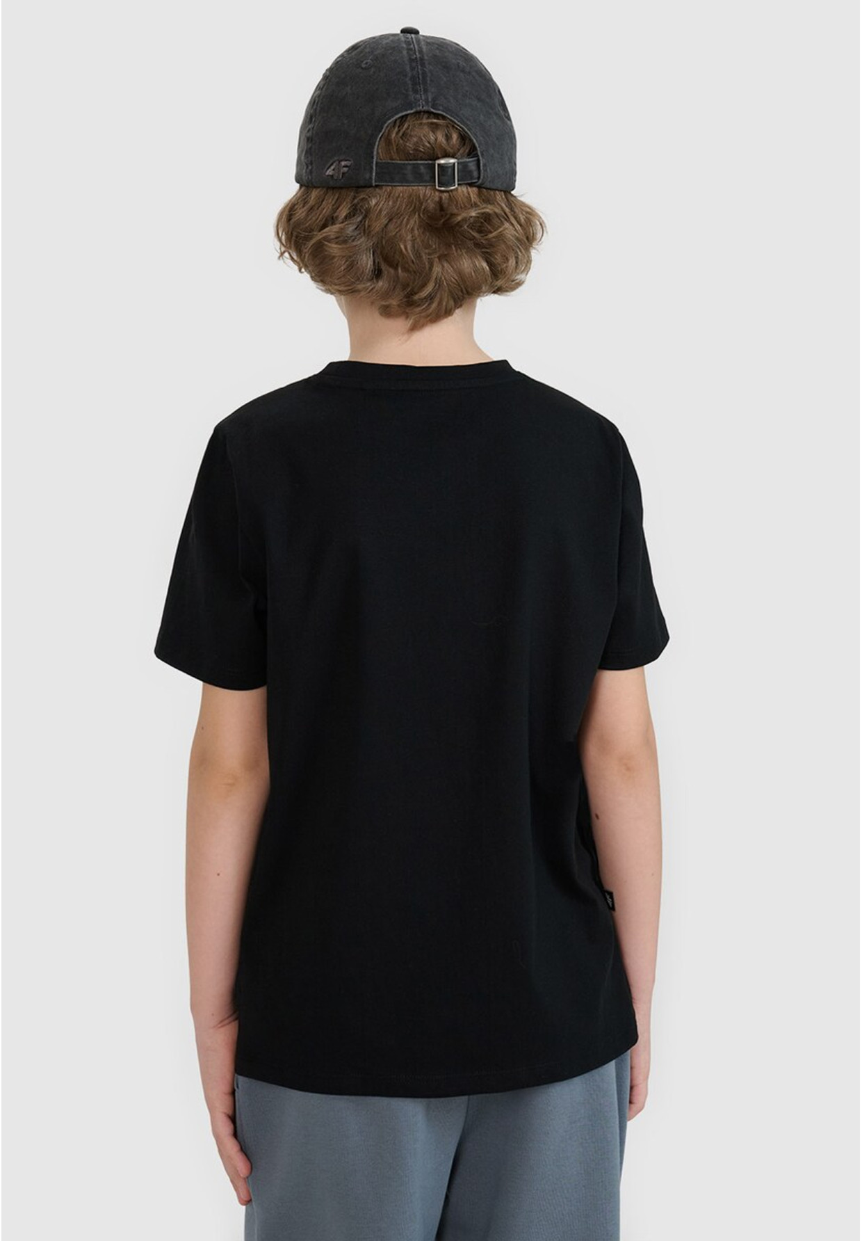Koszulka Chłopięca 4F T-shirt Z Nadrukiem Czarny 4FJWSS25TTSHM2186