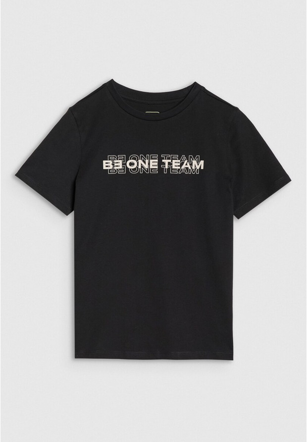 Koszulka Chłopięca 4F T-shirt Z Nadrukiem Czarny 4FJWSS25TTSHM2186