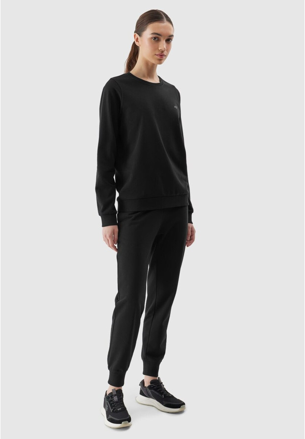 Bluza Damska 4F Sportowa Dresowa Nieocieplana Bez Kaptura Czarna 4FWSS24TSWSF0954