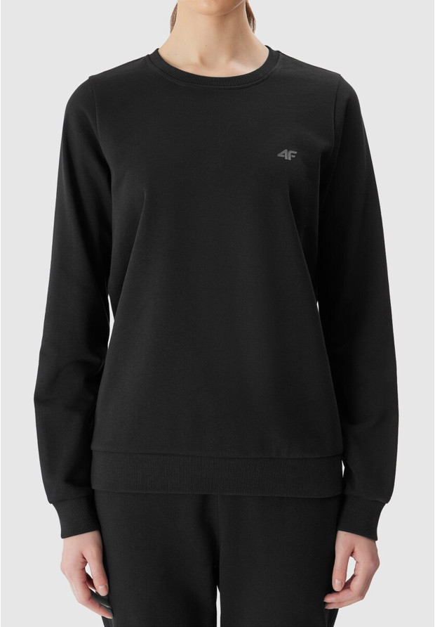 Bluza Damska 4F Sportowa Dresowa Nieocieplana Bez Kaptura Czarna 4FWSS24TSWSF0954