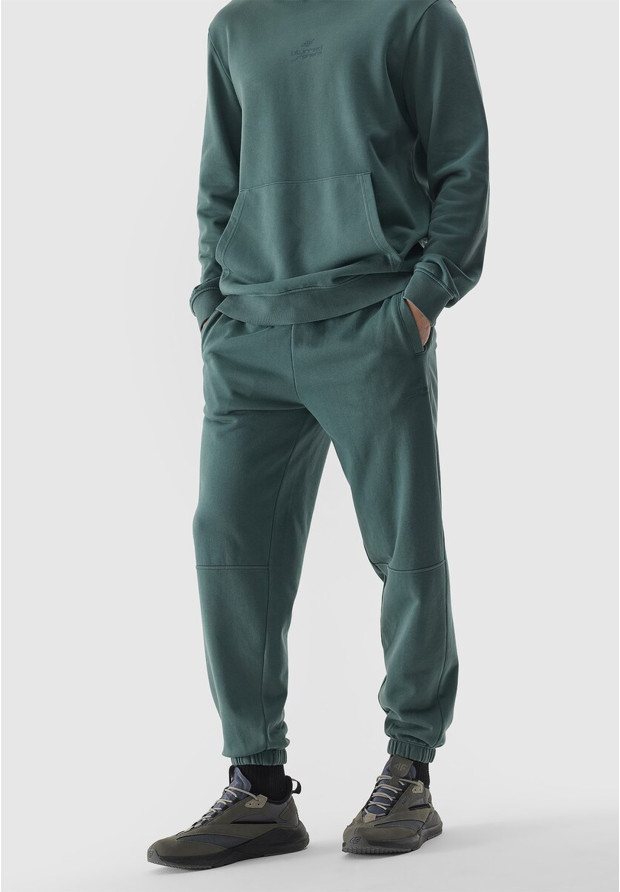 Spodnie Męskie 4F Joggery Sportowe Dresy Casual Oliwkowe 4FWSS24TTROM653