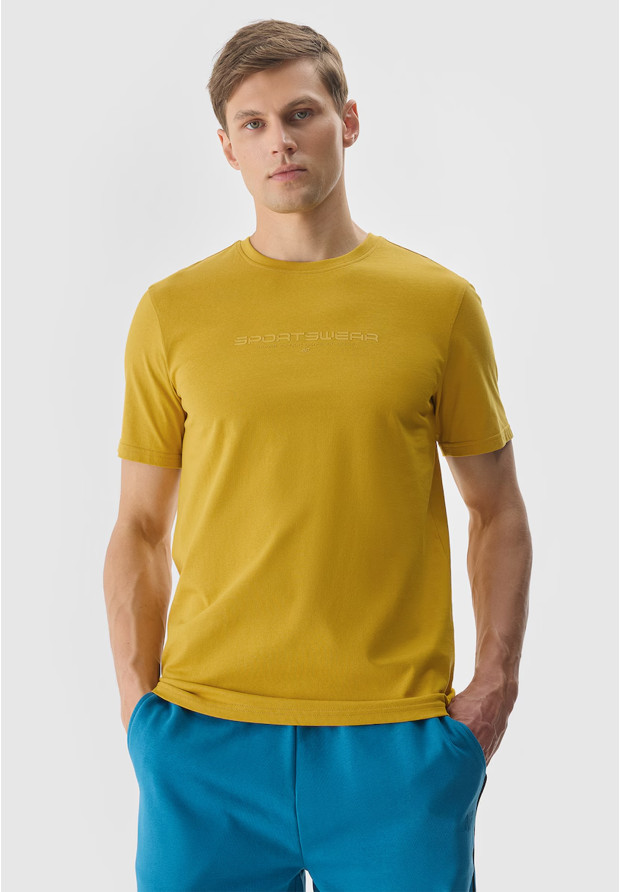 Koszulka męska 4F żółta z napisem SPORTSWEAR