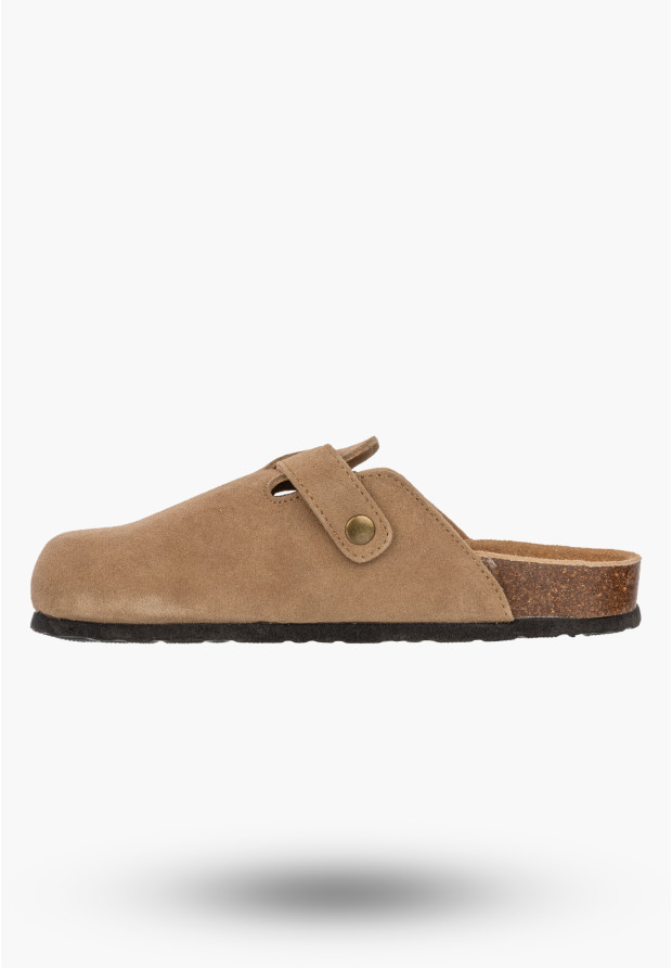 Klapki Damskie Skórzane Buty Chodaki Casual Zamszowe Brązowe FILIPPO