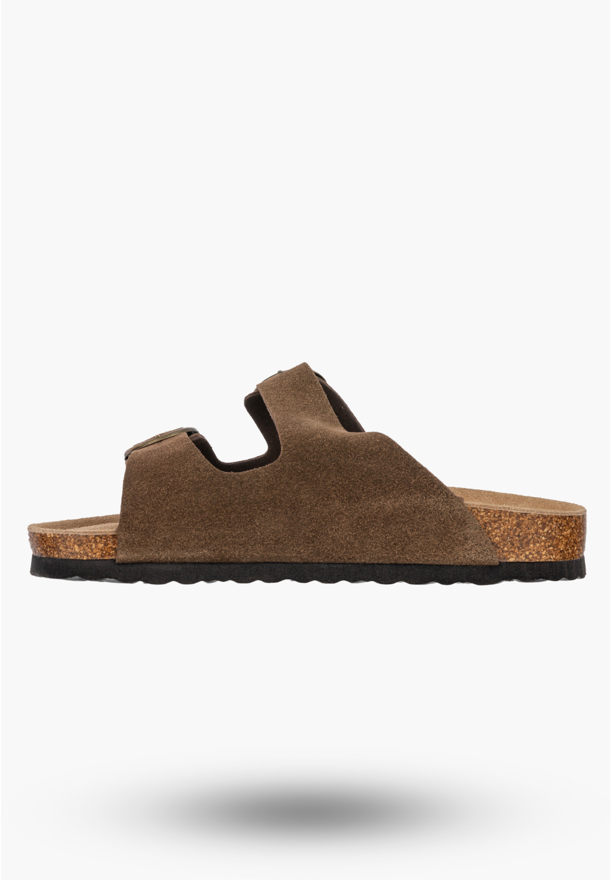 Klapki Damskie Skórzane Buty Casual Zamszowe Korkowe Brązowe FILIPPO