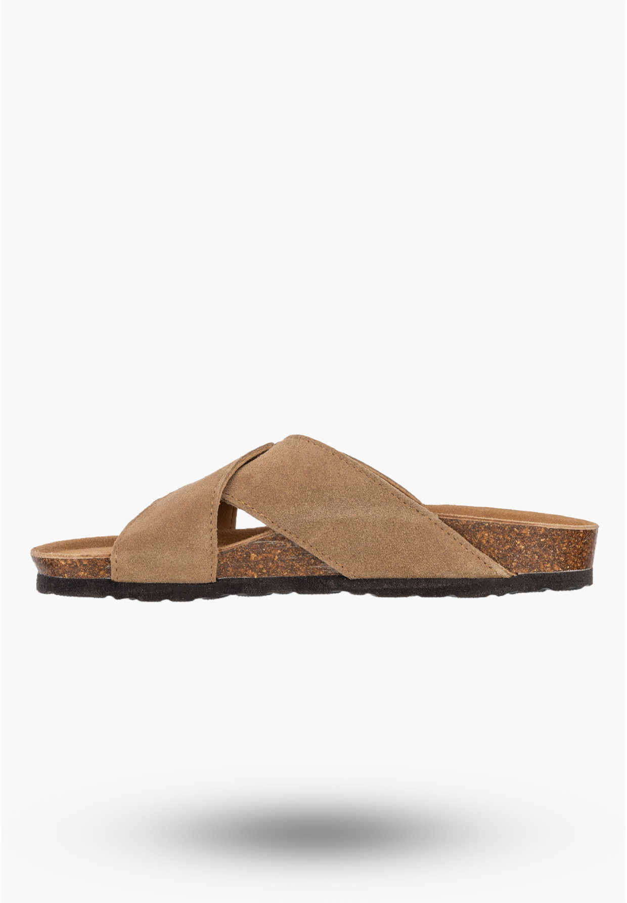 Klapki Damskie Skórzane Buty Casual Zamszowe Z Klamrą Korkowe Brązowe FILIPPO
