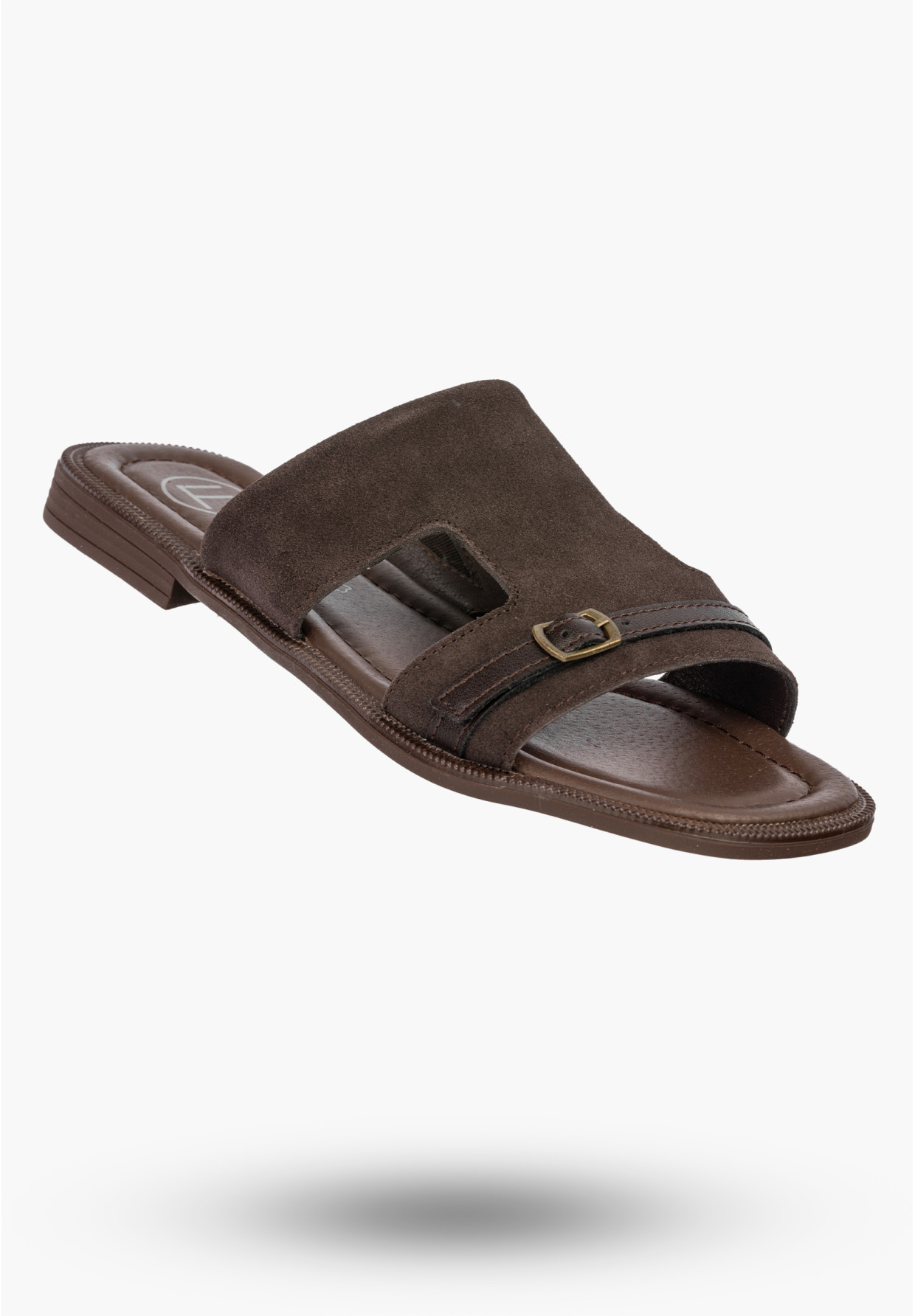 Klapki Damskie Skórzane Buty Eleganckie Letnie Zamszowe Brązowe FILIPPO