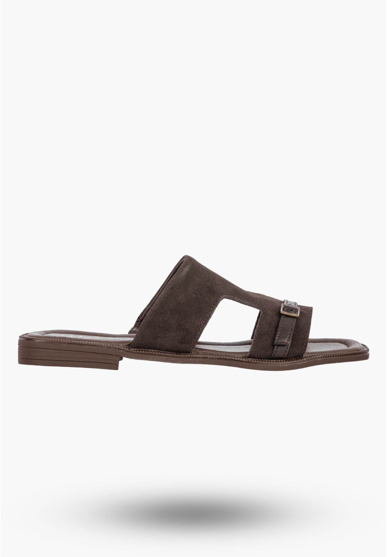 Klapki Damskie Skórzane Buty Eleganckie Letnie Zamszowe Brązowe FILIPPO