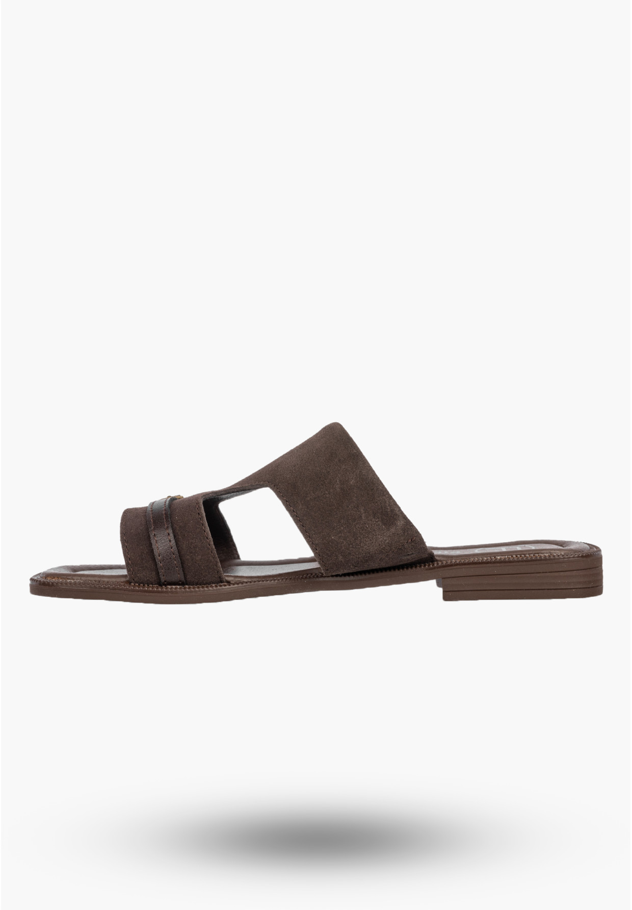 Klapki Damskie Skórzane Buty Eleganckie Letnie Zamszowe Brązowe FILIPPO