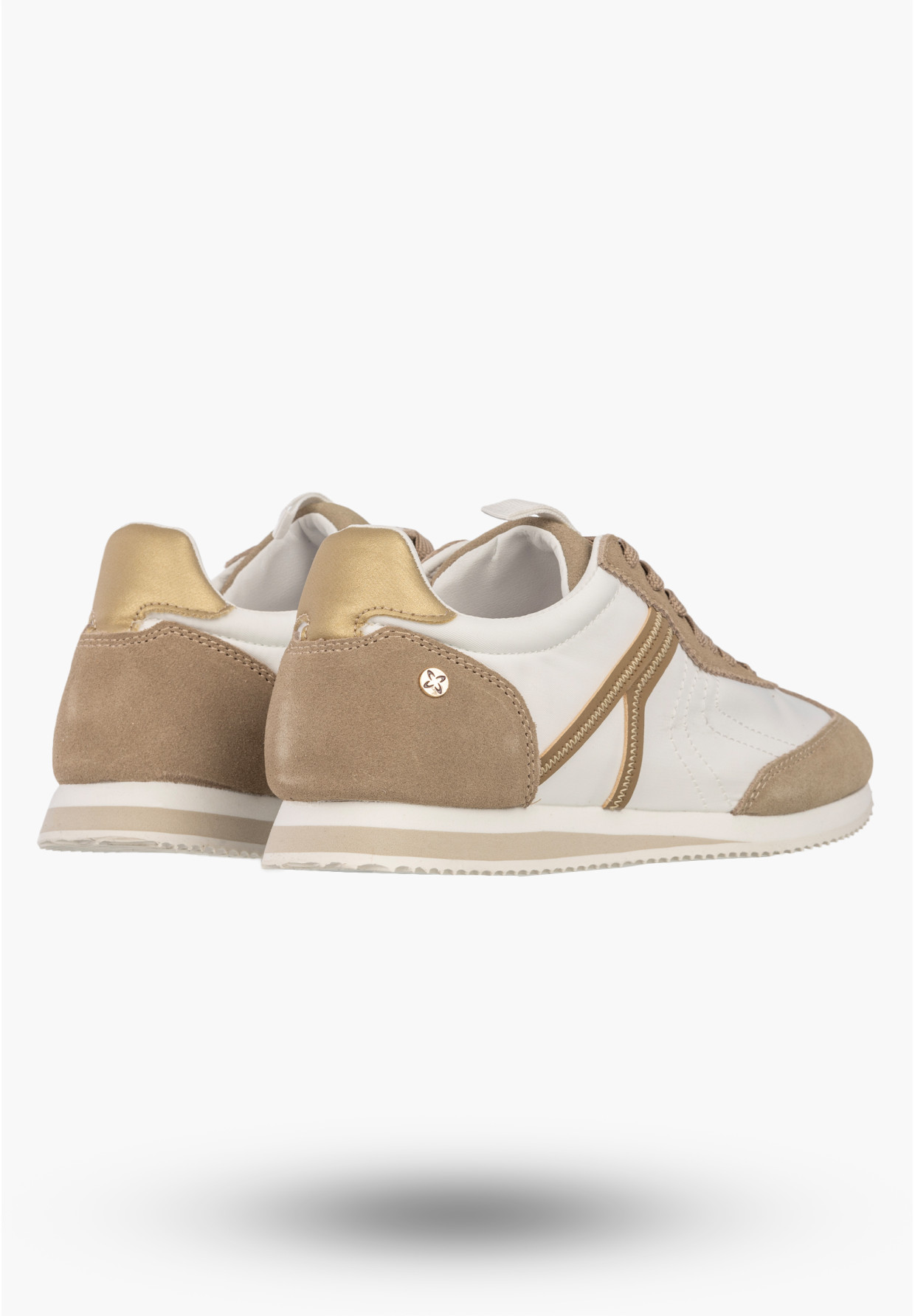 Sneakersy Damskie Maciejka Skórzane Buty Sportowe Biało-Beżowe M7355-04/00-7