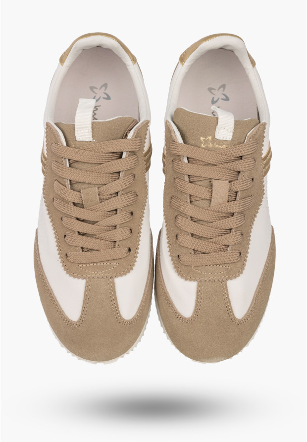 Sneakersy Damskie Maciejka Skórzane Buty Sportowe Biało-Beżowe M7355-04/00-7