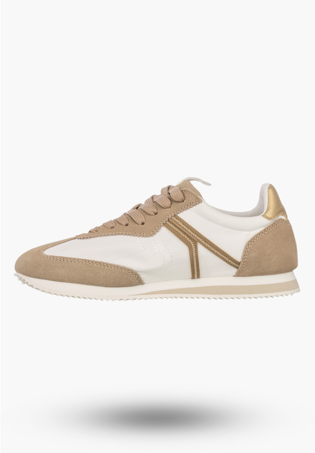 Sneakersy Damskie Maciejka Skórzane Buty Sportowe Biało-Beżowe M7355-04/00-7