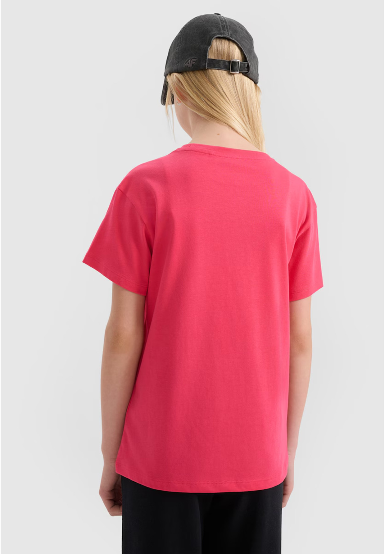 Koszulka Dziewczęca 4F T-shirt Oversize Z Logo Różowy 4FJWSS25TTSHF2326