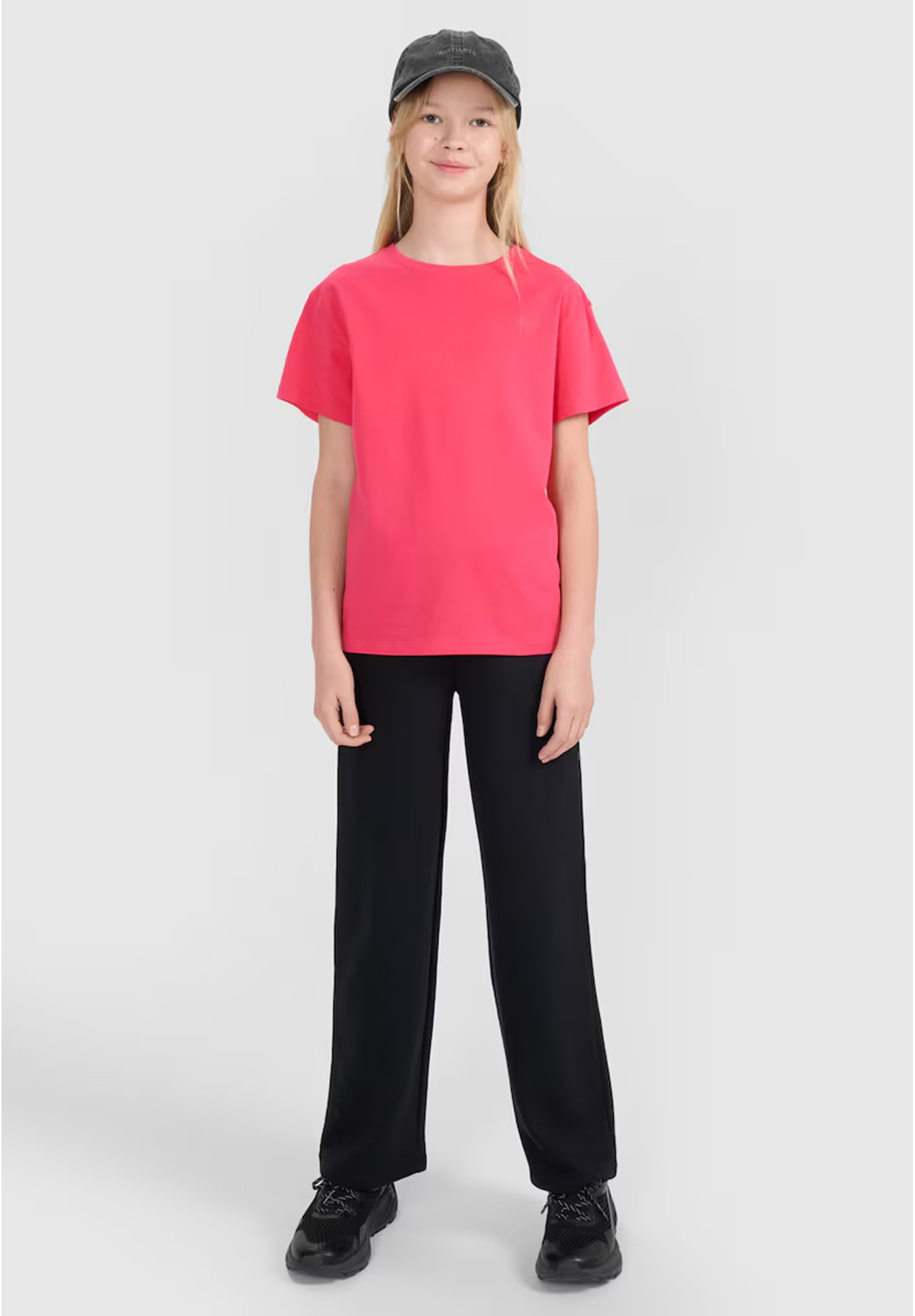 Koszulka Dziewczęca 4F T-shirt Oversize Z Logo Różowy 4FJWSS25TTSHF2326