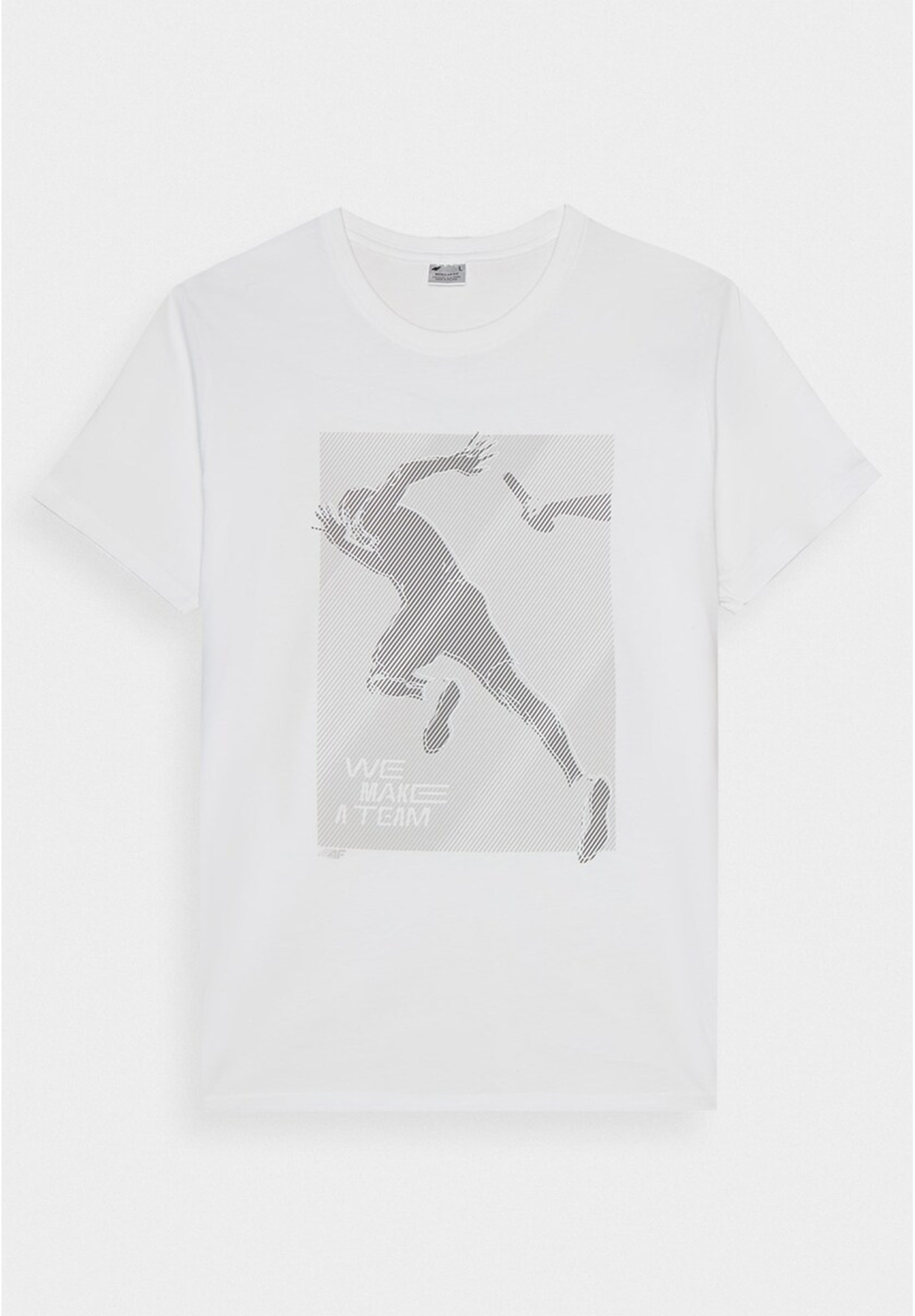 Koszulka Męska 4F T-shirt Sportowy Regular Biały Z Nadrukiem 4FRSS24TTSHM2471