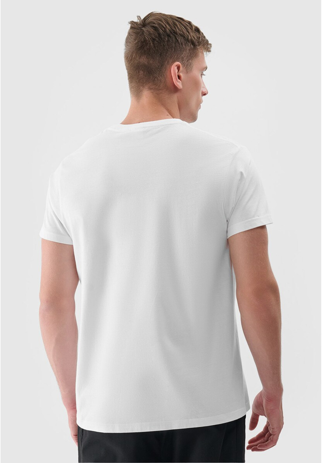 Koszulka Męska 4F T-shirt Sportowy Regular Biały Z Nadrukiem 4FRSS24TTSHM2471