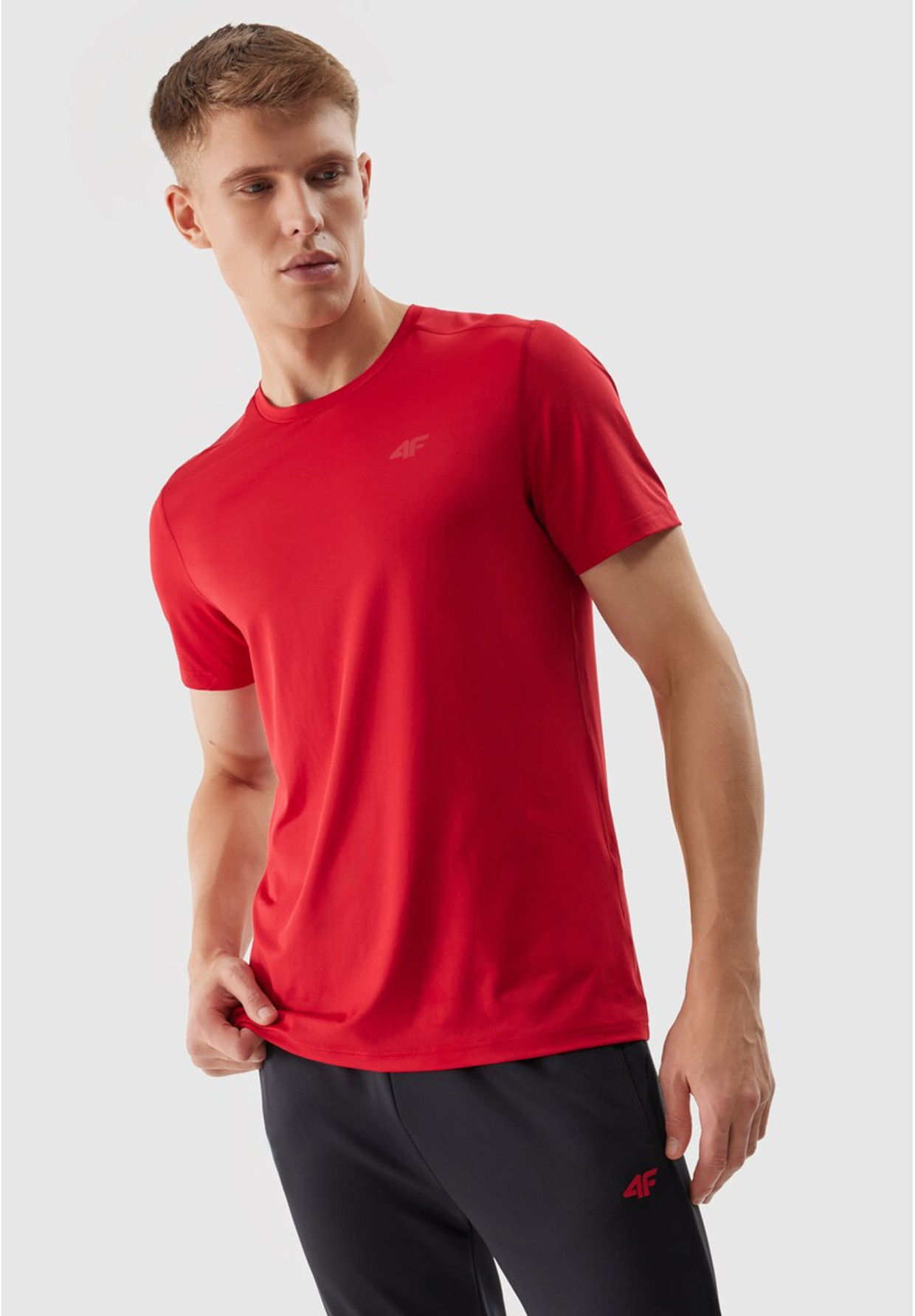 Koszulka Męska 4F T-shirt Treningowy Szybkoschnący Czerwony 4FWSS24TFTSM598