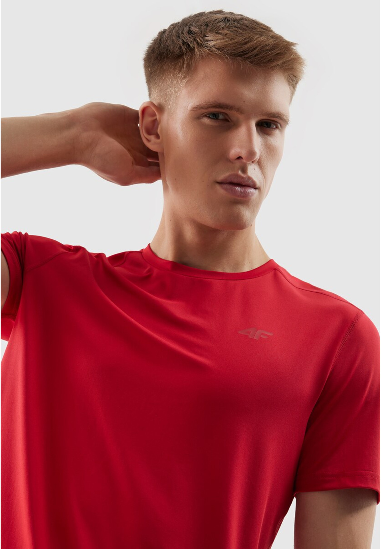 Koszulka Męska 4F T-shirt Treningowy Szybkoschnący Czerwony 4FWSS24TFTSM598