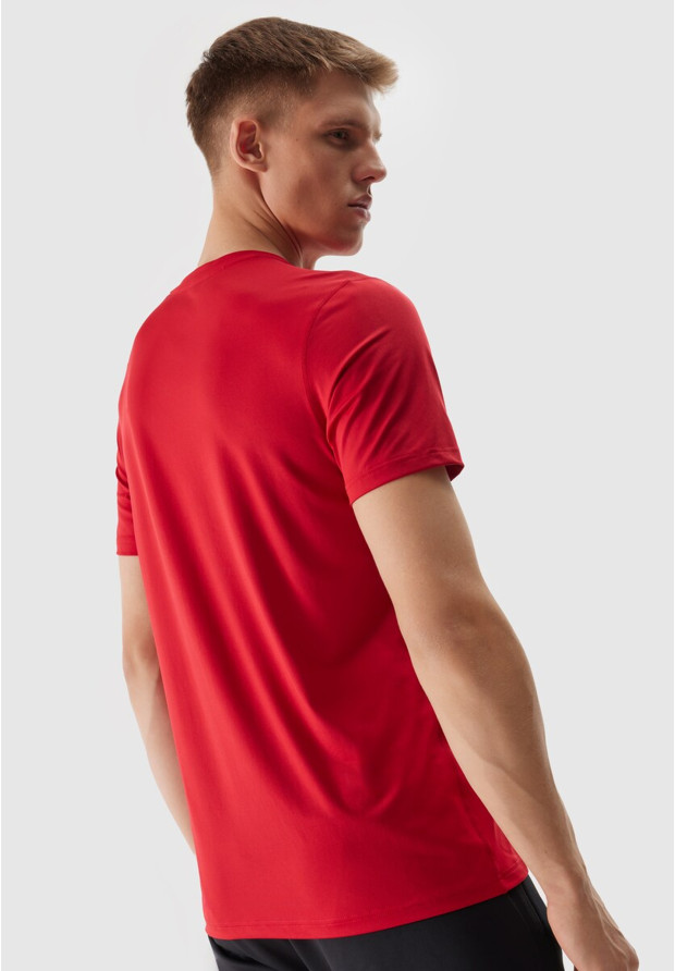 Koszulka Męska 4F T-shirt Treningowy Szybkoschnący Czerwony 4FWSS24TFTSM598