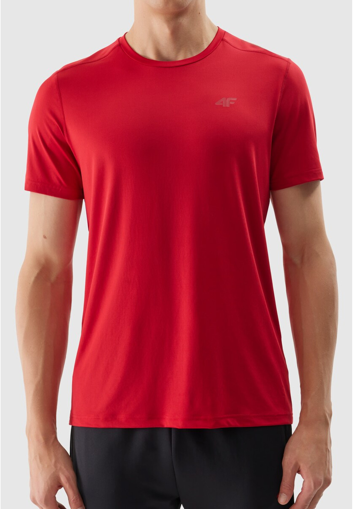 Koszulka Męska 4F T-shirt Treningowy Szybkoschnący Czerwony 4FWSS24TFTSM598