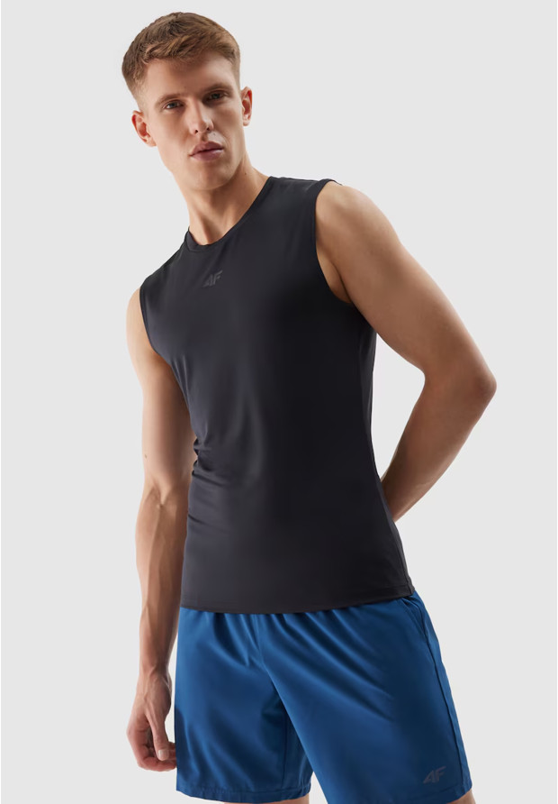 Męski tank top sportowy 4F czarny 4FDry