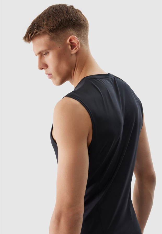 Tank Top Męski 4F Koszulka bez rękawów Szybkoschnąca Sportowa Czarna 4FWSS24TFTSM699