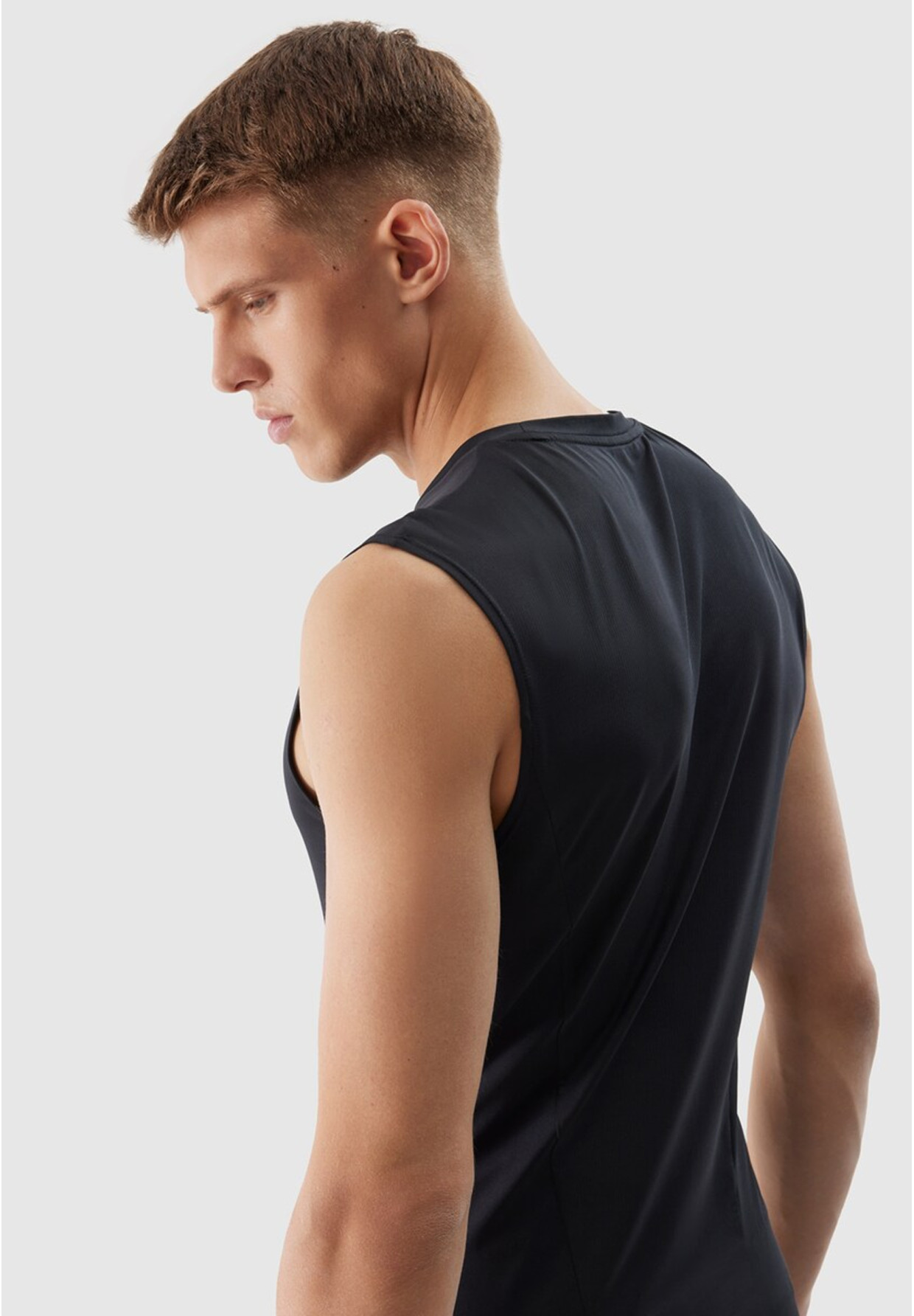 Tank Top Męski 4F Koszulka bez rękawów Szybkoschnąca Sportowa Czarna 4FWSS24TFTSM699
