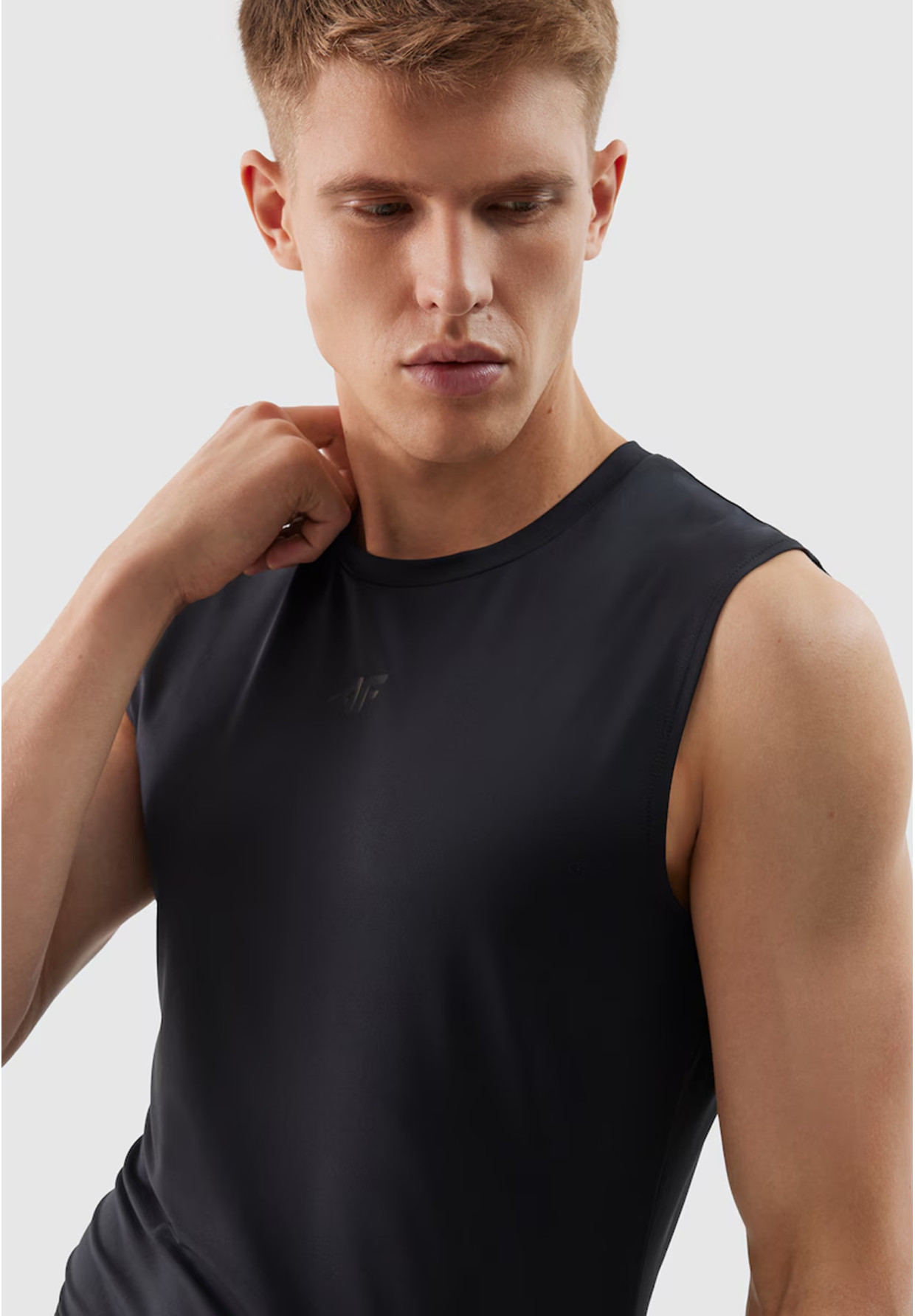 Tank Top Męski 4F Koszulka bez rękawów Szybkoschnąca Sportowa Czarna 4FWSS24TFTSM699