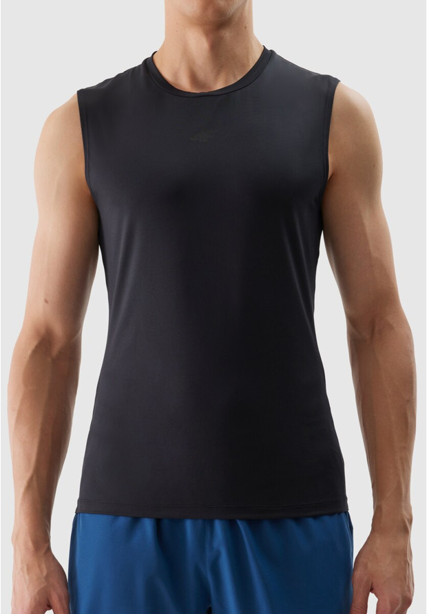 Tank Top Męski 4F Koszulka bez rękawów Szybkoschnąca Sportowa Czarna 4FWSS24TFTSM699