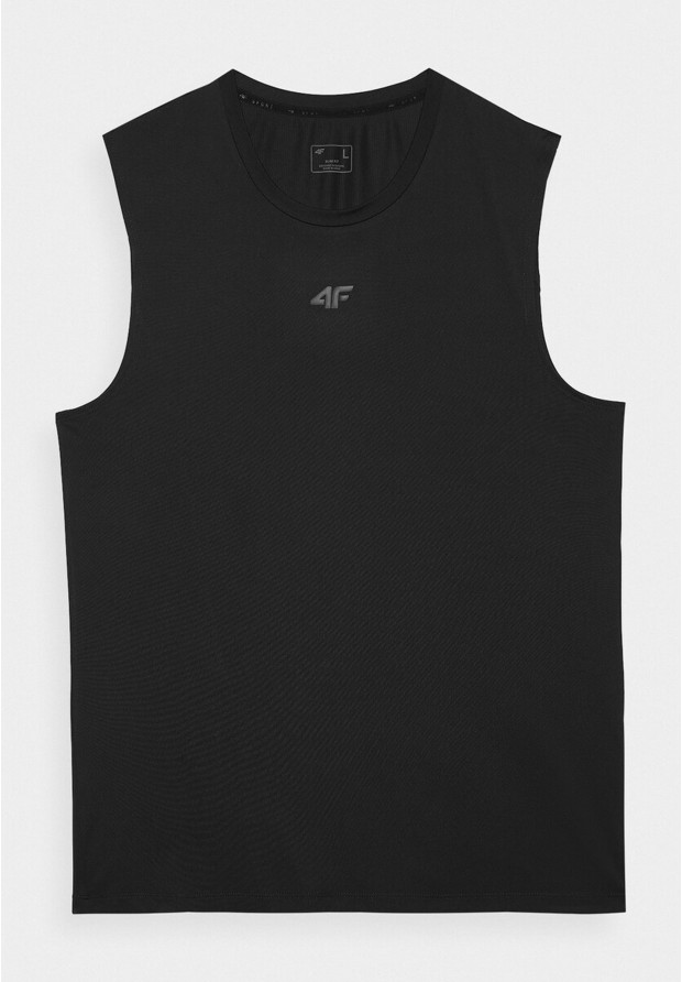 Tank Top Męski 4F Koszulka bez rękawów Szybkoschnąca Sportowa Czarna 4FWSS24TFTSM699