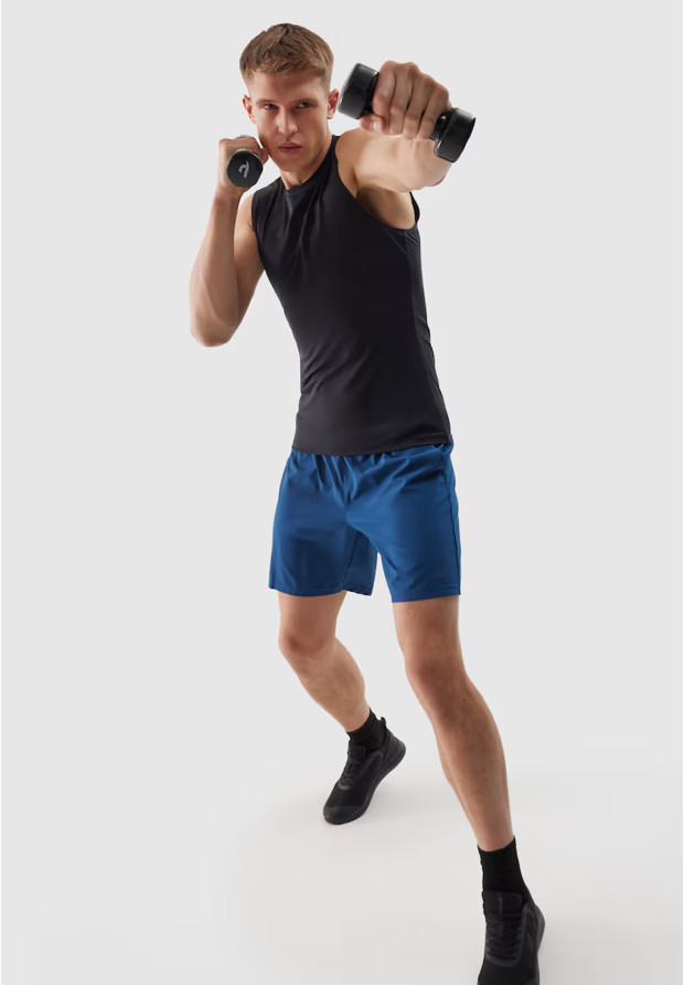 Tank Top Męski 4F Koszulka bez rękawów Szybkoschnąca Sportowa Czarna 4FWSS24TFTSM699