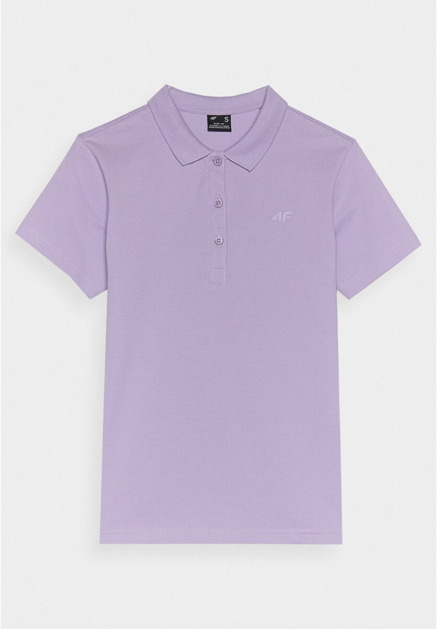 Koszulka Polo Damska 4F Slim Z Kołnierzem Klasyczna Fioletowa 4FWSS24TPTSF132