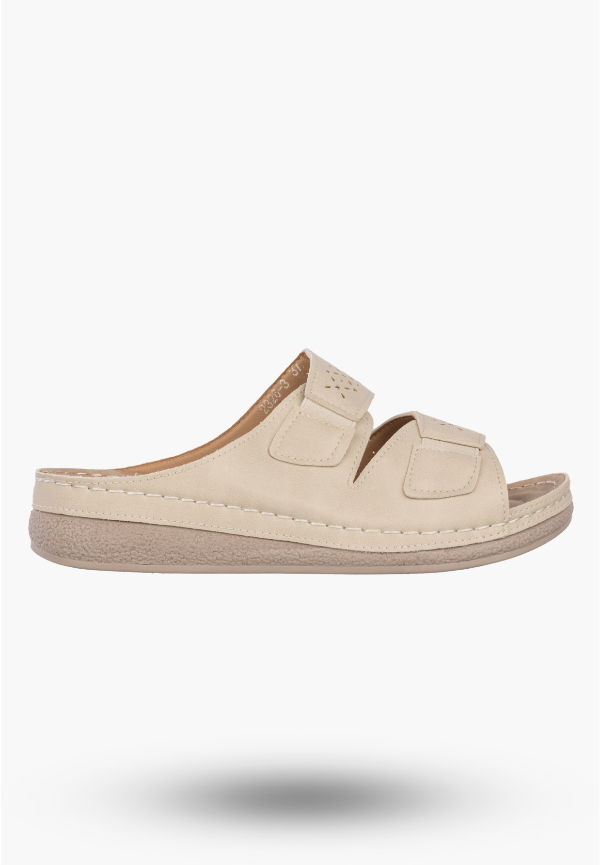 Klapki Damskie Ekoskóra Letnie Buty Lekkie Wygodne Beżowe