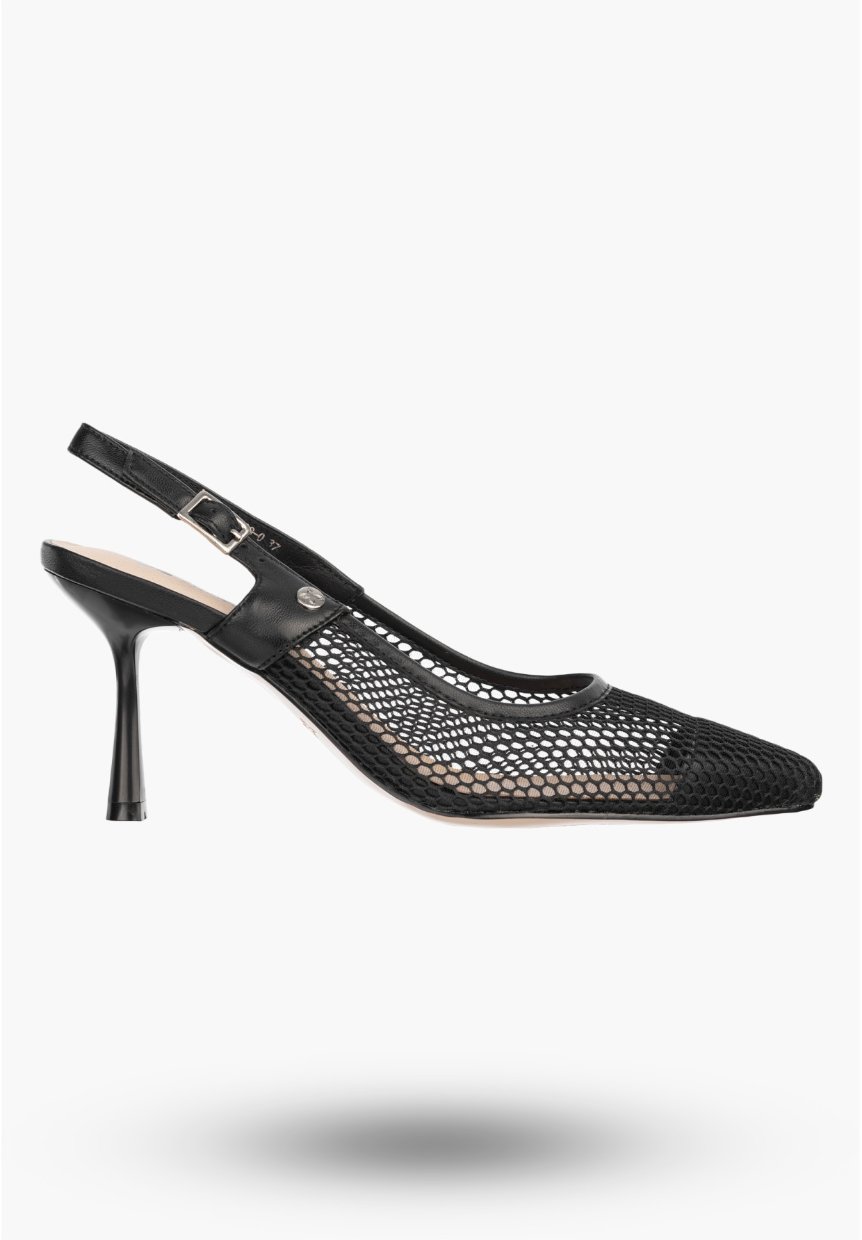 Czółenka Damskie Skórzane Buty Ażurowe Slingback Letnie Czarne Maciejka K7507-29/00-0