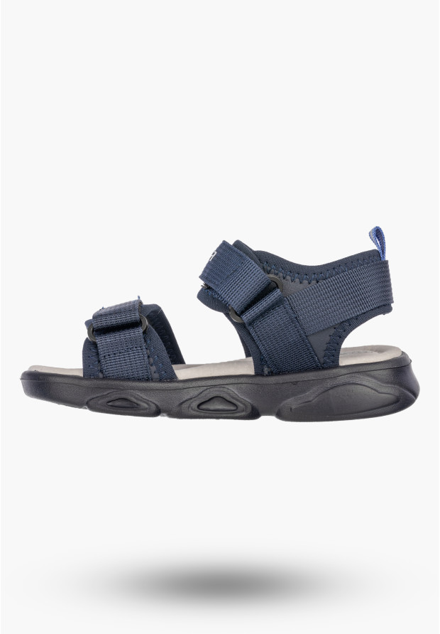 Sandały Chłopięce Buty Na Rzepy Skórzana Wkładka Letnie Granatowe Apawwa