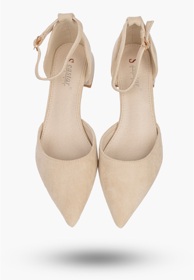 Szpilki Damskie Buty Na Klocku Klasyczne Czółenka Eleganckie Beżowe