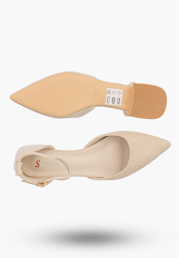 Szpilki Damskie Buty Na Klocku Klasyczne Czółenka Eleganckie Beżowe