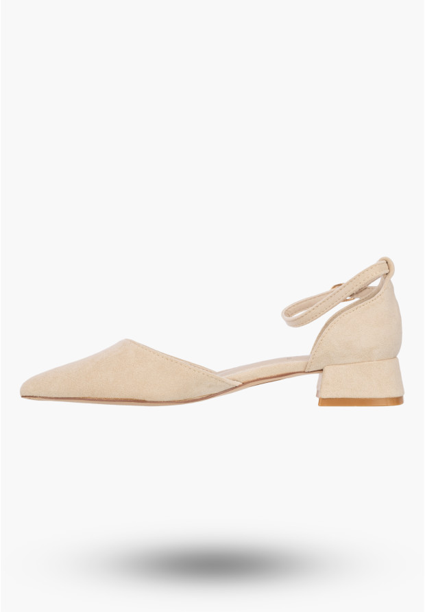 Szpilki Damskie Buty Na Klocku Klasyczne Czółenka Eleganckie Beżowe