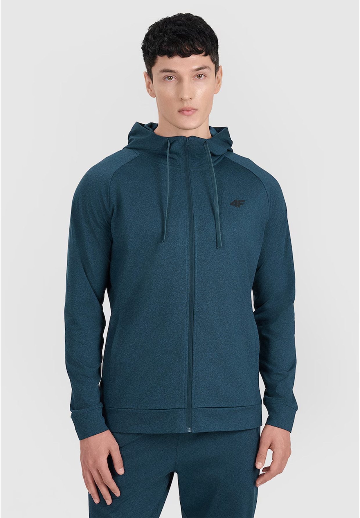 Bluza Męska 4F Sportowa Rozpinana Z Kapturem Ocieplana Szybkoschnąca Granatowe 4FWAW25TFSWM586