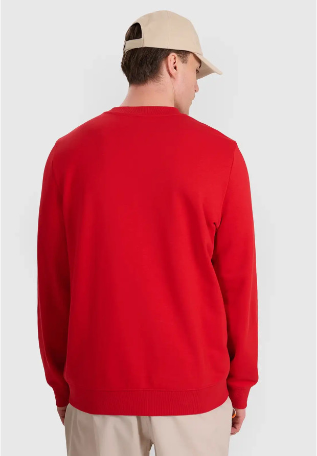 Bluza Dresowa Męska 4F Bez Kaptura Basic Nieocieplana Czerwona 4FWMM00TSWSM1767