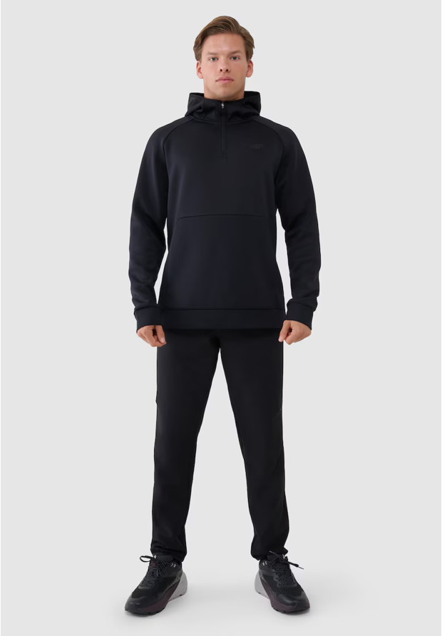 Bluza Męska 4F Sportowa Treningowa Z Kapturem Szybkoschnąca Czarna 4FWSS25TFSWM457