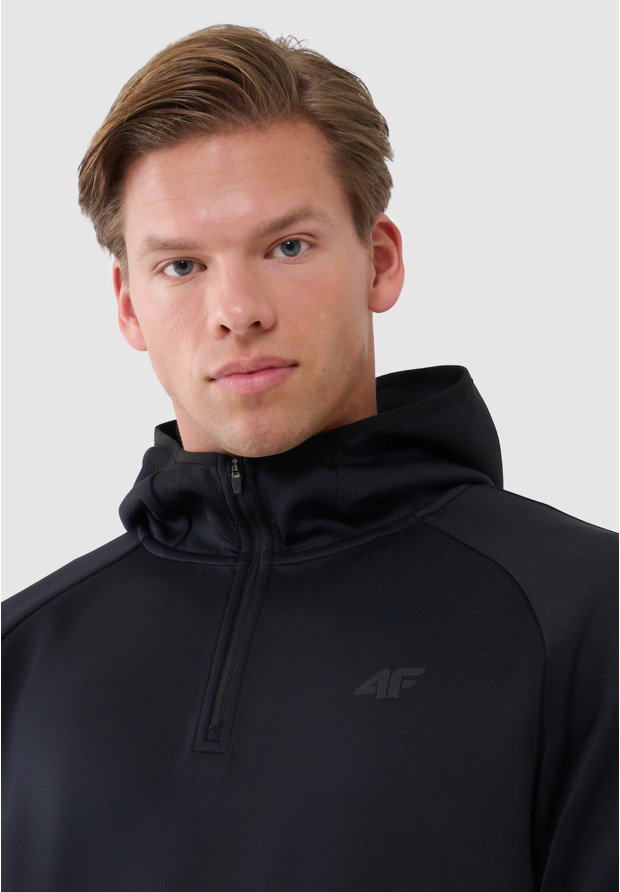Bluza Męska 4F Sportowa Treningowa Z Kapturem Szybkoschnąca Czarna 4FWSS25TFSWM457