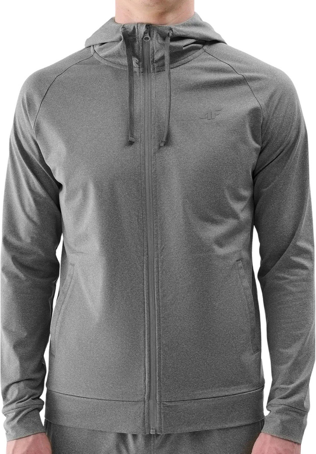 Bluza Męska 4F Sportowa Rozpinana Z Kapturem Ocieplana Szybkoschnąca Szara 4FWSS25TFSWM512