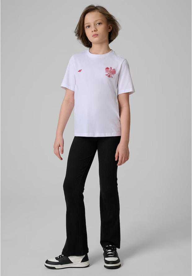 Koszulka Chłopięca 4F T-shirt Kibica Z Orłem Białym Regular Biała 4FJSMM00TTSHU2236